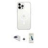 MARSİLYAN™- iPhone 13 Pro Max Kılıf Ahenk Yansıma Prime - Şeffaf Pasifik Cam Ekran Koruyucu + Pers Alüminyum Kamera Lens - LT