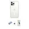 MARSİLYAN™- iPhone 13 Pro Max Kılıf Ahenk Yansıma Prime - Şeffaf Pasifik Cam Ekran Koruyucu + Mavi Shine Kamera Lens Koruma Cam