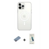 MARSİLYAN™- iPhone 13 Pro Max Kılıf Ahenk Yansıma Prime - Şeffaf Pasifik Cam Ekran Koruyucu + Shine Kamera Lens Koruma Cam - PE