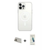 MARSİLYAN™- iPhone 13 Pro Max Kılıf Ahenk Yansıma Prime - Şeffaf Pasifik Cam Ekran Koruyucu + Rainbow Kamera Lens Koruma Cam - REGD
