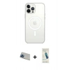 MARSİLYAN™- iPhone 13 Pro Max Kılıf Ahenk Yansıma Prime - Şeffaf Pasifik Cam Ekran Koruyucu + Rainbow Kamera Lens Koruma Cam - MI