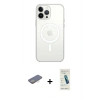 MARSİLYAN™- iPhone 13 Pro Max Kılıf Ahenk Yansıma Prime - Şeffaf Pasifik Cam Ekran Koruyucu + Renkli Kamera Lens Koruma Cam - SI