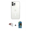 MARSİLYAN™- iPhone 13 Pro Max Kılıf Ahenk Yansıma Prime - Siyah 18D Cam Ekran Koruyucu + Pers Alüminyum Kamera Lens - KI