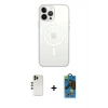 MARSİLYAN™- iPhone 13 Pro Max Kılıf Ahenk Yansıma Prime - Siyah 18D Cam Ekran Koruyucu + Shine Kamera Lens - GD