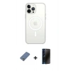 MARSİLYAN™- iPhone 13 Pro Max Kılıf Ahenk Yansıma Prime - Siyah 3D Antistatik Hayalet Cam Ekran Koruyucu + Metal Kamera Lens Koruma Cam - AKYL