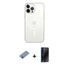 MARSİLYAN™- iPhone 13 Pro Max Kılıf Ahenk Yansıma Prime - Siyah 3D Antistatik Hayalet Cam Ekran Koruyucu + Shine Kamera Lens Koruma Cam - GI