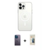 MARSİLYAN™- iPhone 13 Pro Max Kılıf Ahenk Yansıma Prime - Siyah 6D Mat Seramik Hayalet Nano Ekran Koruyucu + Neon Fosforlu Kamera Lens - MI