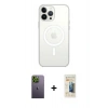 MARSİLYAN™- iPhone 13 Pro Max Kılıf Ahenk Yansıma Prime - Siyah 6D Mat Seramik Hayalet Nano Ekran Koruyucu + Neon Fosforlu Kamera Lens - YL