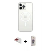 MARSİLYAN™- iPhone 13 Pro Max Kılıf Ahenk Yansıma Prime - Siyah Bilvis 3D Cam Ekran Koruyucu + Pers Alüminyum Kamera Lens - KI