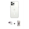MARSİLYAN™- iPhone 13 Pro Max Kılıf Ahenk Yansıma Prime - Siyah Bilvis 3D Cam Ekran Koruyucu + Pers Alüminyum Kamera Lens - GI