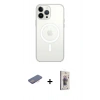 MARSİLYAN™- iPhone 13 Pro Max Kılıf Ahenk Yansıma Prime - Siyah Bilvis 3D Cam Ekran Koruyucu + Renkli Kamera Lens Koruma Cam - PE