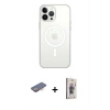 MARSİLYAN™- iPhone 13 Pro Max Kılıf Ahenk Yansıma Prime - Siyah Bilvis 3D Cam Ekran Koruyucu + Renkli Kamera Lens Koruma Cam - TU