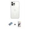 MARSİLYAN™- iPhone 13 Pro Max Kılıf Ahenk Yansıma Prime - Siyah Bilvis 3D Mat Cam Ekran Koruyucu + Shine Kamera Lens Koruma Cam - GI