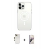 MARSİLYAN™- iPhone 13 Pro Max Kılıf Ahenk Yansıma Prime - Siyah Bilvis 3D Mat Cam Ekran Koruyucu + Gold Shine Kamera Lens