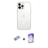 MARSİLYAN™- iPhone 13 Pro Max Kılıf Ahenk Yansıma Prime - Siyah Bilvis 5in1 3D Magic Cam Ekran Koruyucu + Mavi Shine Kamera Lens Koruma Cam