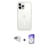 MARSİLYAN™- iPhone 13 Pro Max Kılıf Ahenk Yansıma Prime - Siyah Bilvis 5in1 3D Magic Cam Ekran Koruyucu + Pers Alüminyum Kamera Lens - SABE