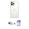 MARSİLYAN™- iPhone 13 Pro Max Kılıf Ahenk Yansıma Prime - Siyah Bilvis 5in1 3D Magic Cam Ekran Koruyucu + Rainbow Kamera Lens Koruma Cam - KI
