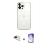 MARSİLYAN™- iPhone 13 Pro Max Kılıf Ahenk Yansıma Prime - Siyah Bilvis 5in1 3D Magic Cam Ekran Koruyucu + Kırmızı Pers Alüminyum Kamera Lens