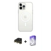 MARSİLYAN™- iPhone 13 Pro Max Kılıf Ahenk Yansıma Prime - Siyah Bilvis 5in1 3D Magic Cam Ekran Koruyucu + Raze Metal Kamera Lens - GD