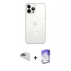 MARSİLYAN™- iPhone 13 Pro Max Kılıf Ahenk Yansıma Prime - Siyah Bilvis 5in1 3D Magic Cam Ekran Koruyucu + Pers Alüminyum Kamera Lens - GD