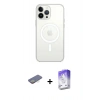 MARSİLYAN™- iPhone 13 Pro Max Kılıf Ahenk Yansıma Prime - Siyah Bilvis 5in1 3D Magic Cam Ekran Koruyucu + Renkli Kamera Lens Koruma Cam - SI