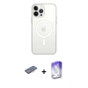 MARSİLYAN™- iPhone 13 Pro Max Kılıf Ahenk Yansıma Prime - Siyah Bilvis 5in1 3D Magic Cam Ekran Koruyucu + Renkli Kamera Lens Koruma Cam - PE