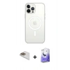 MARSİLYAN™- iPhone 13 Pro Max Kılıf Ahenk Yansıma Prime - Siyah Bilvis 5in1 5D Magic Hayalet Cam Ekran Koruyucu + Pers Alüminyum Kamera Lens - GD