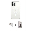 MARSİLYAN™- iPhone 13 Pro Max Kılıf Ahenk Yansıma Prime - Siyah Bilvis Hayalet Cam Ekran Koruyucu + Gold Pers Alüminyum Kamera Lens