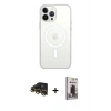 MARSİLYAN™- iPhone 13 Pro Max Kılıf Ahenk Yansıma Prime - Siyah Bilvis Hayalet Cam Ekran Koruyucu + Raze Metal Kamera Lens - GD