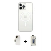 MARSİLYAN™- iPhone 13 Pro Max Kılıf Ahenk Yansıma Prime - Siyah Bilvis Hayalet Cam Ekran Koruyucu + Shine Kamera Lens - GD