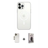 MARSİLYAN™- iPhone 13 Pro Max Kılıf Ahenk Yansıma Prime - Siyah Bilvis Hayalet Cam Ekran Koruyucu + Shine Kamera Lens - GD