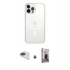 MARSİLYAN™- iPhone 13 Pro Max Kılıf Ahenk Yansıma Prime - Siyah Bilvis Hayalet Cam Ekran Koruyucu + Pers Alüminyum Kamera Lens - LT