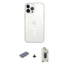 MARSİLYAN™- iPhone 13 Pro Max Kılıf Ahenk Yansıma Prime - Siyah Bilvis Hayalet Cam Ekran Koruyucu + Renkli Kamera Lens Koruma Cam - MI