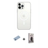 MARSİLYAN™- iPhone 13 Pro Max Kılıf Ahenk Yansıma Prime - Siyah Bilvis Hayalet Cam Ekran Koruyucu + Mavi Shine Kamera Lens Koruma Cam
