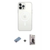 MARSİLYAN™- iPhone 13 Pro Max Kılıf Ahenk Yansıma Prime - Siyah Bilvis Hayalet Cam Ekran Koruyucu + Shine Kamera Lens Koruma Cam - PE