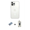 MARSİLYAN™- iPhone 13 Pro Max Kılıf Ahenk Yansıma Prime - Siyah Bilvis Hayalet Cam Ekran Koruyucu + Shine Kamera Lens Koruma Cam - PE