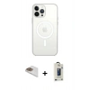 MARSİLYAN™- iPhone 13 Pro Max Kılıf Ahenk Yansıma Prime - Siyah Bilvis Hayalet Cam Ekran Koruyucu + Pers Alüminyum Kamera Lens - GD