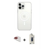 MARSİLYAN™- iPhone 13 Pro Max Kılıf Ahenk Yansıma Prime - Siyah Bilvis Hayalet Cam Ekran Koruyucu + Pers Alüminyum Kamera Lens - KI