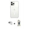 MARSİLYAN™- iPhone 13 Pro Max Kılıf Ahenk Yansıma Prime - Siyah Bilvis Hayalet Cam Ekran Koruyucu + Pers Alüminyum Kamera Lens - SABE
