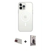 MARSİLYAN™- iPhone 13 Pro Max Kılıf Ahenk Yansıma Prime - Siyah Bilvis Hayalet Cam Ekran Koruyucu + Rainbow Kamera Lens Koruma Cam - KI