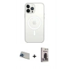 MARSİLYAN™- iPhone 13 Pro Max Kılıf Ahenk Yansıma Prime - Siyah Bilvis Hayalet Cam Ekran Koruyucu + Rainbow Kamera Lens Koruma Cam - MI