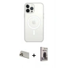 MARSİLYAN™- iPhone 13 Pro Max Kılıf Ahenk Yansıma Prime - Siyah Bilvis Hayalet Cam Ekran Koruyucu + Rainbow Kamera Lens Koruma Cam - REGD