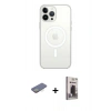 MARSİLYAN™- iPhone 13 Pro Max Kılıf Ahenk Yansıma Prime - Siyah Bilvis Hayalet Cam Ekran Koruyucu + Renkli Kamera Lens Koruma Cam - SI