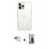 MARSİLYAN™- iPhone 13 Pro Max Kılıf Ahenk Yansıma Prime - Siyah Bilvis Hayalet Cam Ekran Koruyucu + Pers Alüminyum Kamera Lens - SABE