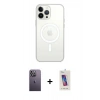 MARSİLYAN™- iPhone 13 Pro Max Kılıf Ahenk Yansıma Prime - Siyah Joko 5D Cam + Neon Fosforlu Kamera Lens - BZ