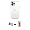 MARSİLYAN™- iPhone 13 Pro Max Kılıf Ahenk Yansıma Prime - Siyah Joko 5D Cam + Kırmızı Rainbow Kamera Lens Koruma Cam