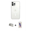 MARSİLYAN™- iPhone 13 Pro Max Kılıf Ahenk Yansıma Prime - Siyah Joko 5D Cam + Rainbow Kamera Lens Koruma Cam - BZ