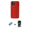 MARSİLYAN™- iPhone 13 Pro Max Kılıf Akış Doku - Şeffaf 360 Full Body Arka Koruyucu + Shine Kamera Lens Koruma Cam - GI