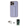 MARSİLYAN™- iPhone 13 Pro Max Kılıf Akış Doku - Şeffaf 360 Full Body Arka Koruyucu + Pers Alüminyum Kamera Lens - GD