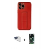 MARSİLYAN™- iPhone 13 Pro Max Kılıf Akış Doku - Şeffaf 360 Full Body Arka Koruyucu + Pers Alüminyum Kamera Lens - LT